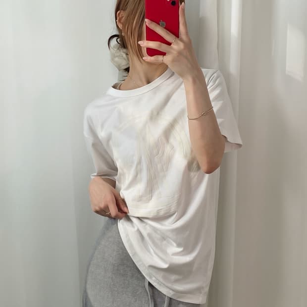 몽클레어 빅로고 라운드 티