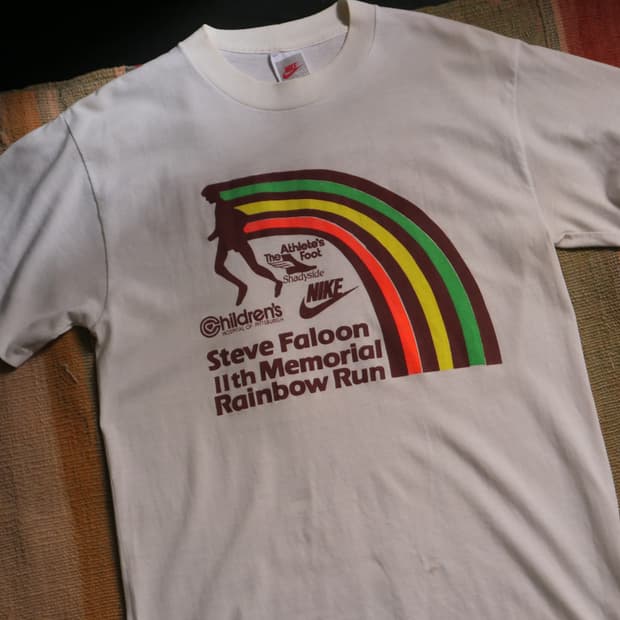 90s NIKE Rainbow Run T-shirt (95size)