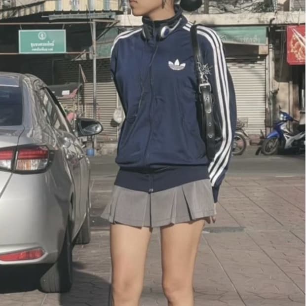 아디다스 구 파이어버드 네이비 져지 트랙탑