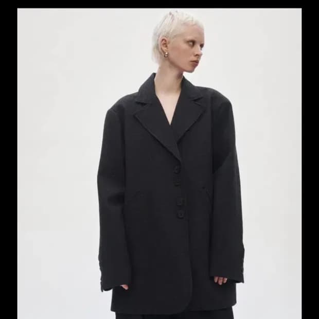 트리밍버드 Over Fit Wool Jacket [ Charcoal ]