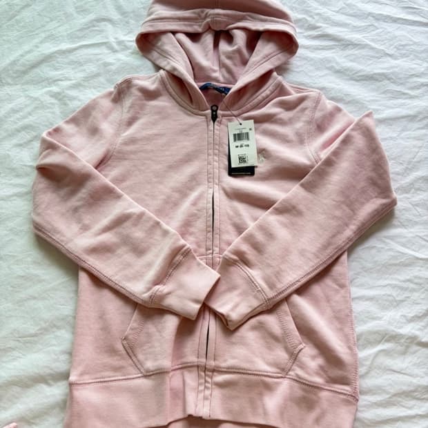 폴로 걸즈 핑크 후드집업