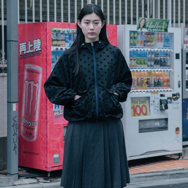 dot frill hooded windbreaker jumper (bla