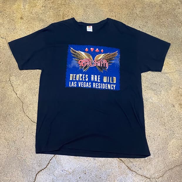 미국 빈티지 밴드 에어로스미스 라스베가스 투어 반팔티