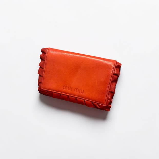 MIU MIU archive frill leather wallet