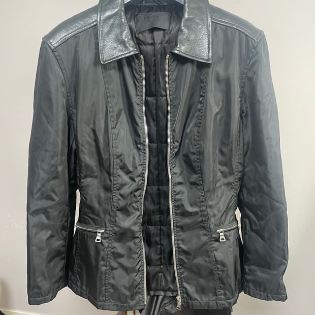 Prada leather pennel jacket