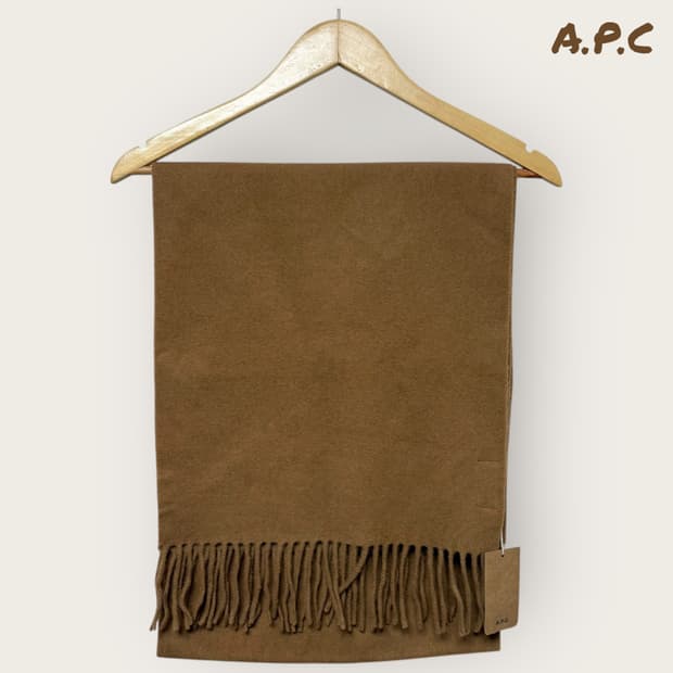 아페쎄 브라운 캐시미어 울혼방 머플러 목도리