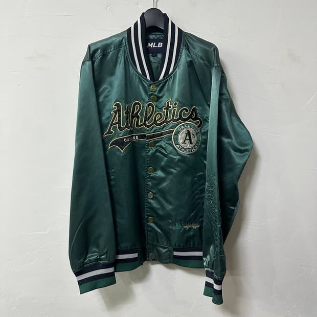 (95)  MLB 오클랜드 어슬레틱스 그린 야구 자켓