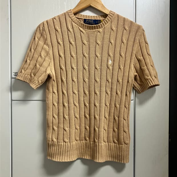 Polo 폴로랄프로렌 가슴로고 꽈배기 반팔니트