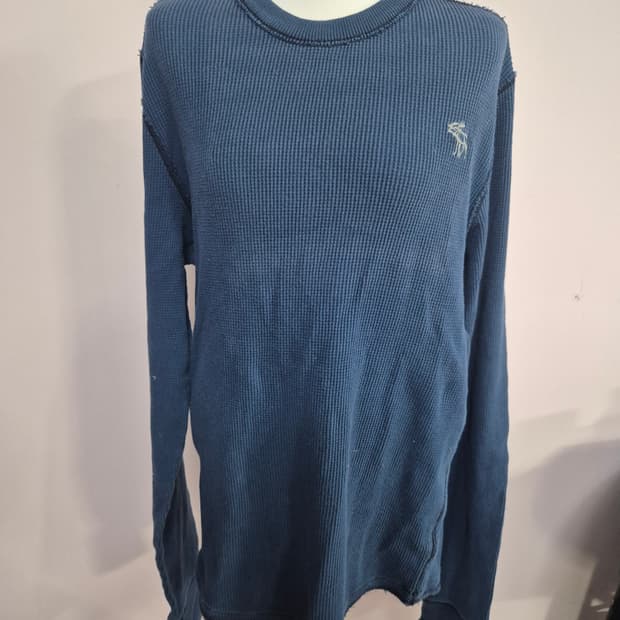 아베크롬비 긴팔 와플 티셔츠 네이비