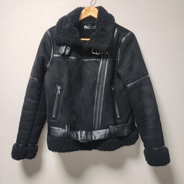 [M] 자라 여성 무스탕 라이더 자켓