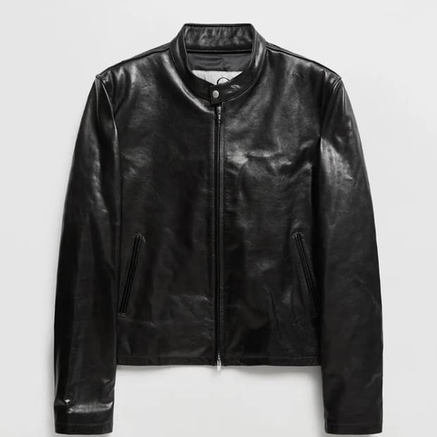 엘무드 카르벤 카우 레더 레이서 자켓 블랙 48