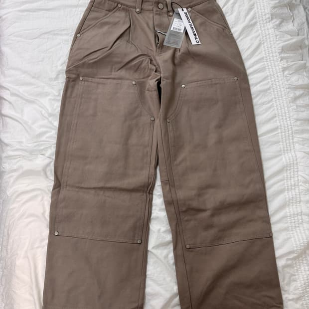 STITCH DOUBLE KNEE PANTS SAND