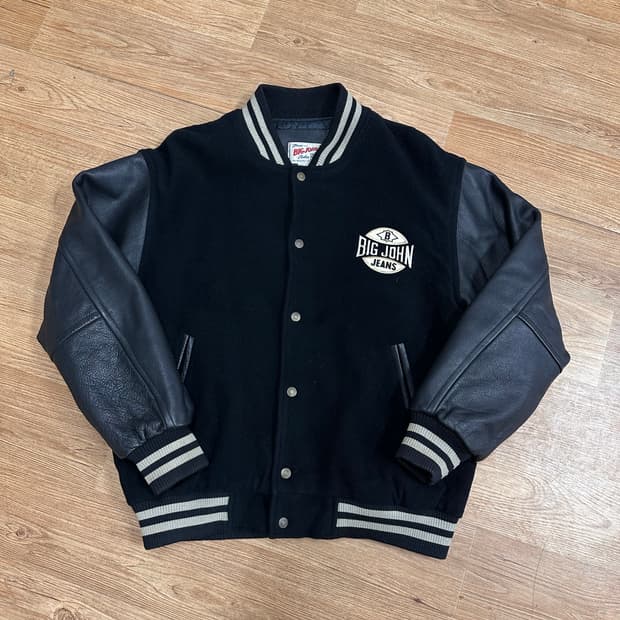 (100)빅존 베이스볼 소가죽 바시티 자켓