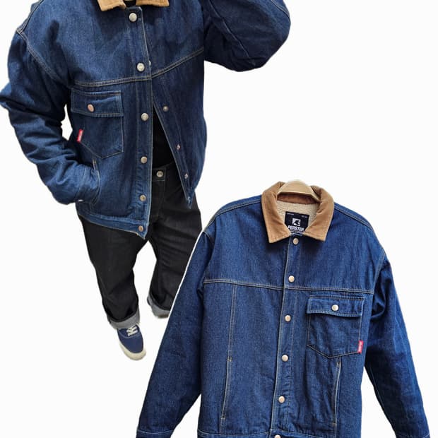 Perstep 진청 코듀로이 배색 워크자켓