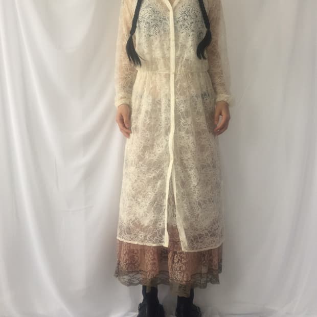 Lace long cardigan