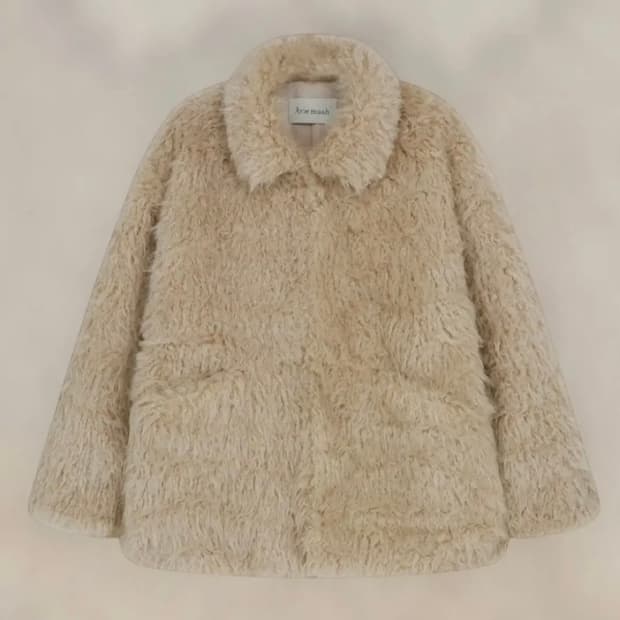 아비에무아 퍼 자켓 베이지