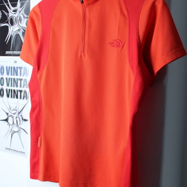 W(XL) 노스페이스 반팔 카라 티셔츠 작은사용감 반집업-H30315