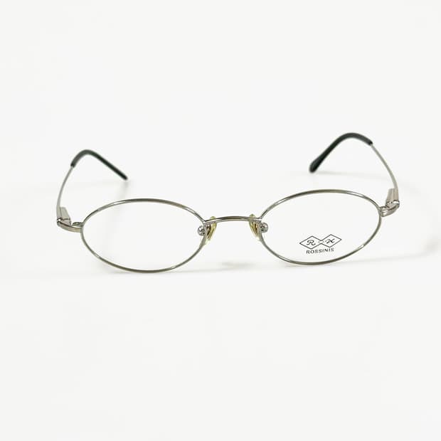 90s ROSSINIS 실버 메탈 슬림 오벌 프레임 빈티지 안경