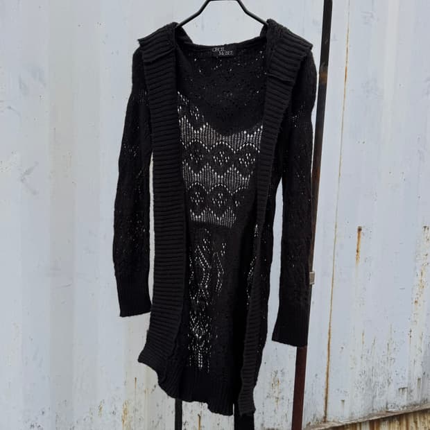 Cecil McBee Crochet Knit Cardigan