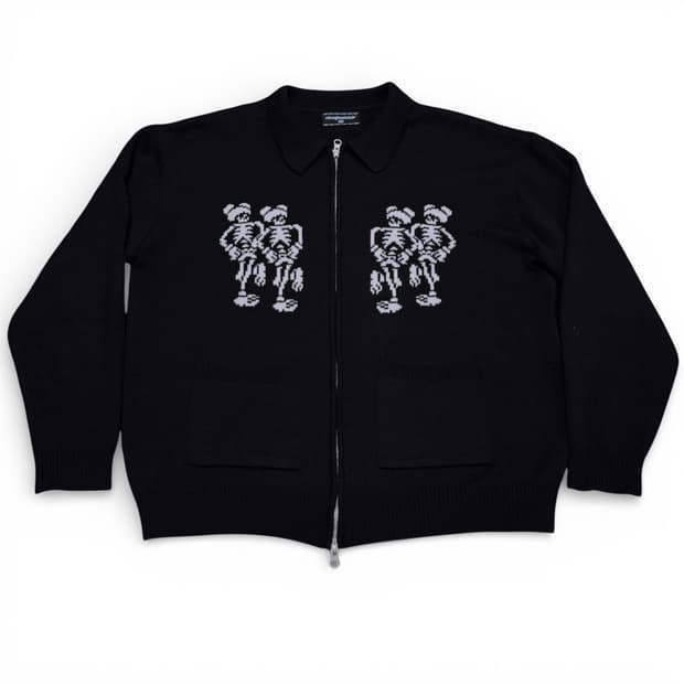 L 나이스고스트클럽 나고클 블랙 해골 니트집업