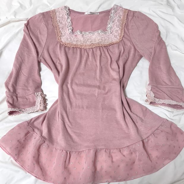 엑시즈팜 로즈 딸기 롱슬리브 원피스 빈티지