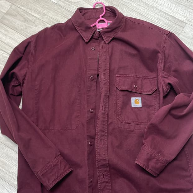 칼하트 퍼플 코듀로이 셔츠 버건디