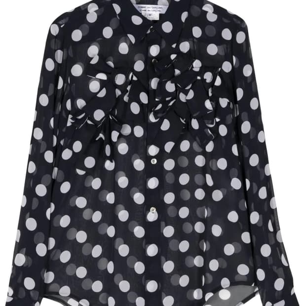 24ss 꼼데가르솔 꼼데가르송 폴카닷 리본 블라우스 s