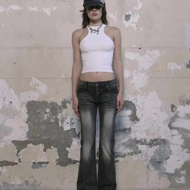 보헤미안서울 부츠컷데님 그레이s