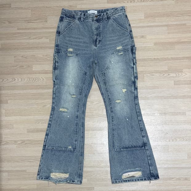 스키즘 인듀싱 DOUBLE KNEE BOOT CUT JEANS