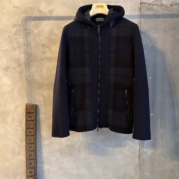 FALCONERI 팔코네리 후드 니트 자켓 100