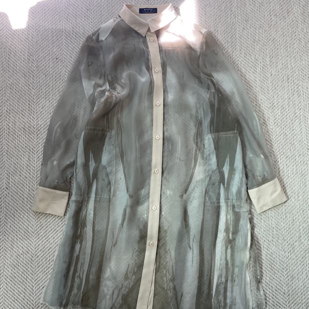 준코 코시노 boutique 시어 오간자 롱 드레스