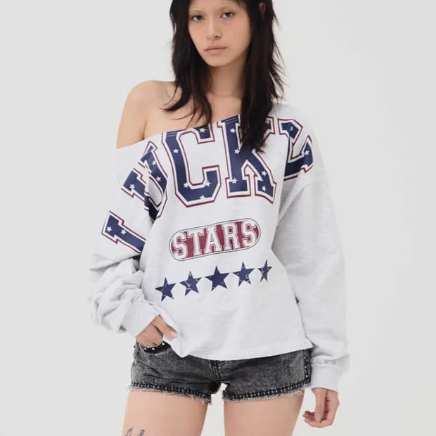 익스파이어드걸 럭키걸 스웻셔츠 탑 롱슬리브