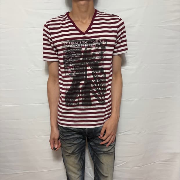 Plus One red stripe tshirts