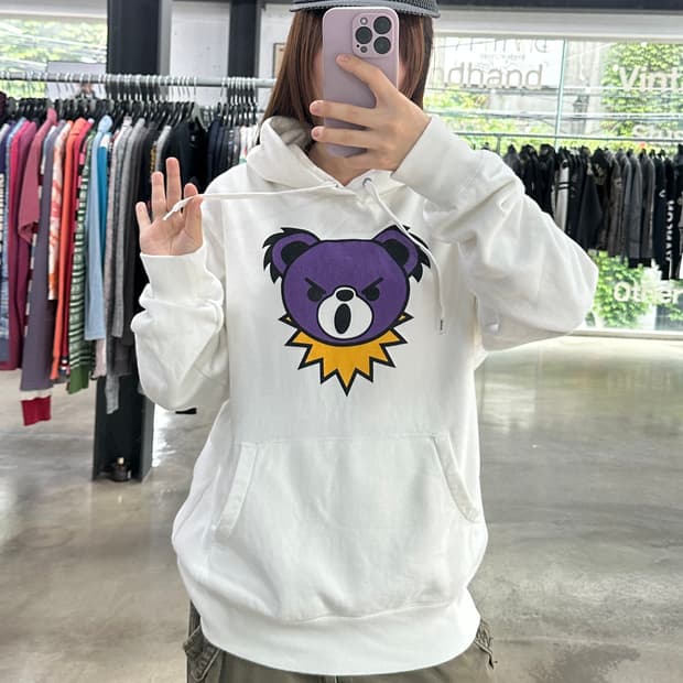 히스테릭글래머 00s 퍽베어 빅로고 후드티