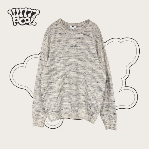 유니클로 울혼방 니트 L 오레오 (W)