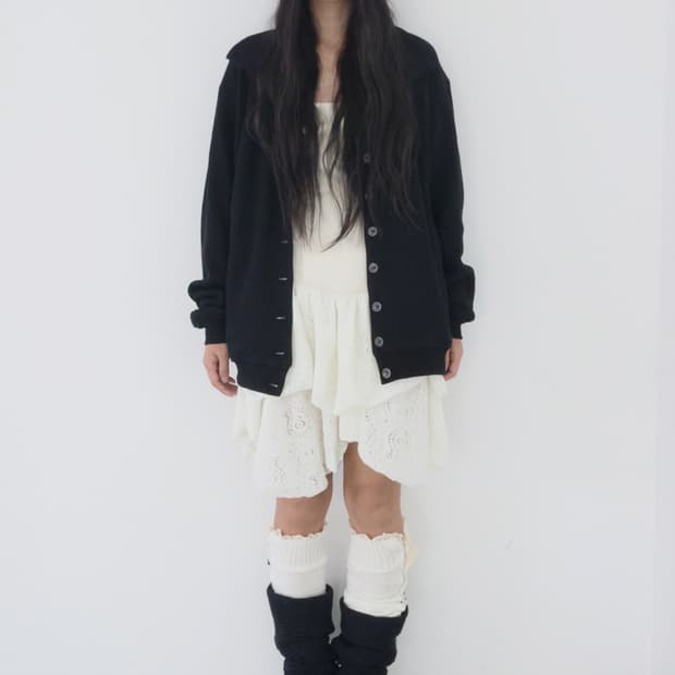 구해요)LAYERED TOP FRILL DRESS buttony