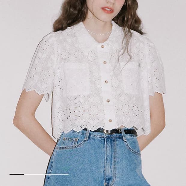 유어네임히어 로망이 블라우스 핑크 M