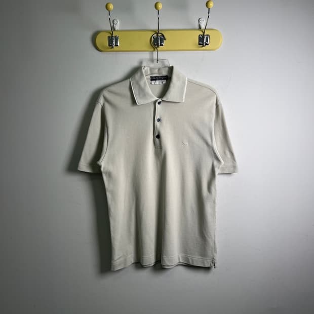 페라가모 빈티지 라이트 그레이 반팔 폴로 셔츠 XS