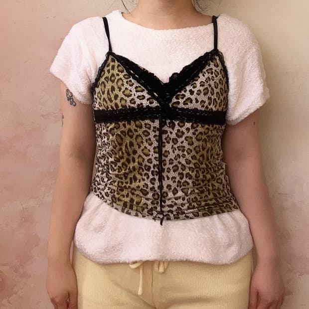 jpn 호피 레이스 슬리브리스