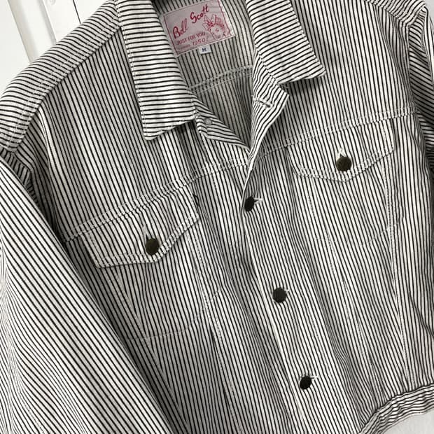 빈티지 Bell Scott 스트라이프 트러커 자켓