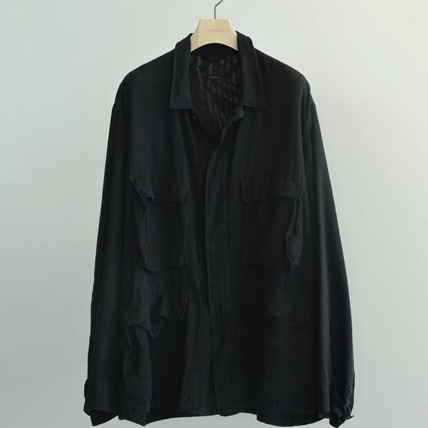 26SS Comoli 코모리 실크 코튼 B.D.U 자켓 페이드 블랙