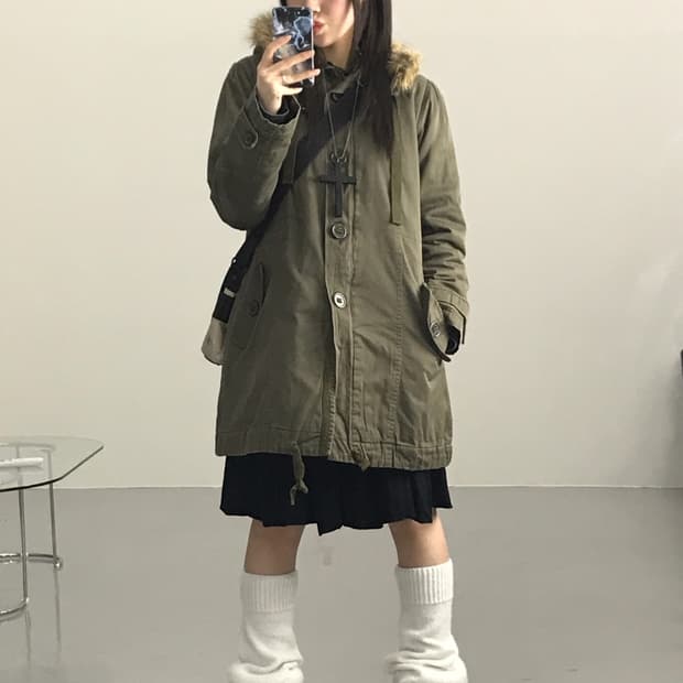 Jasper Military Hoodie Fur Coat