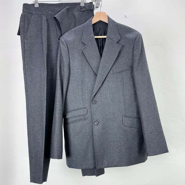 이얼즈 어고 플레어 그레이 더블 브레스티드 울 셋업