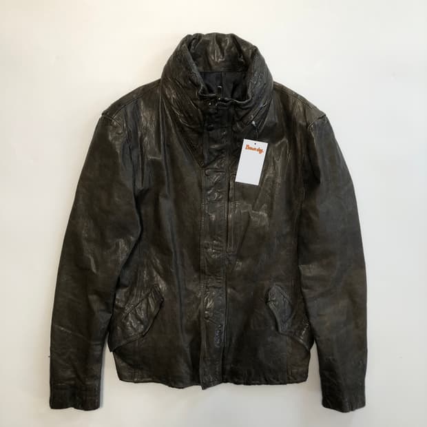 솔리드옴므 하이넥 램스킨 레더자켓 