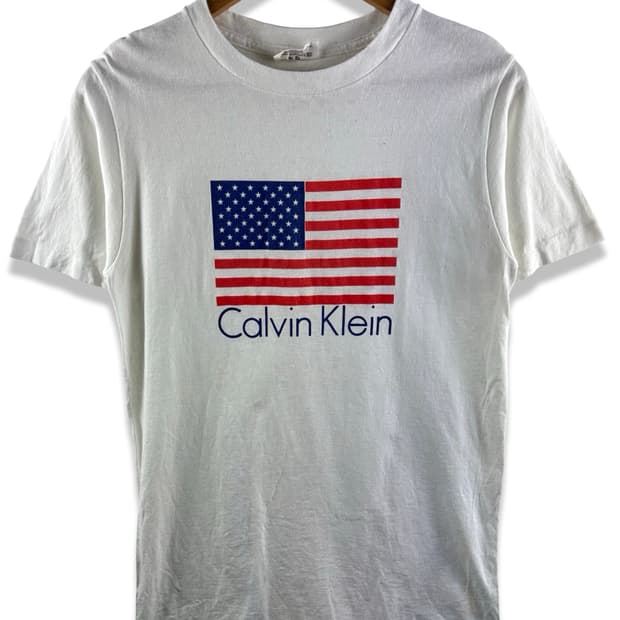 80S 켈빈클라인 미국생산 싱글스티치 성조기 티셔츠2652