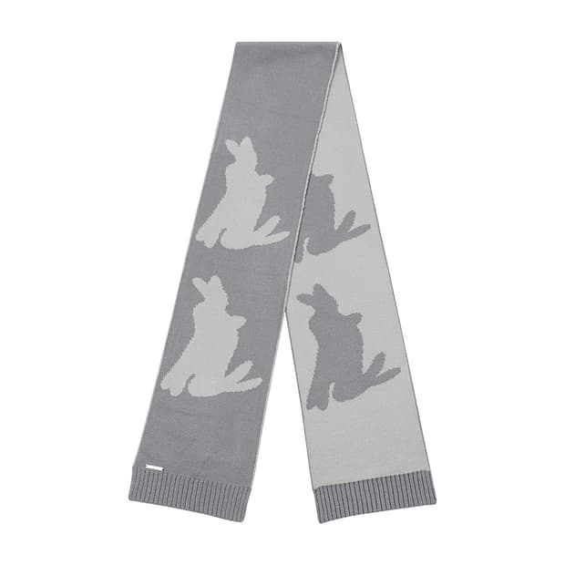 미세키 서울 트윈 래빗 니트 머플러 차콜