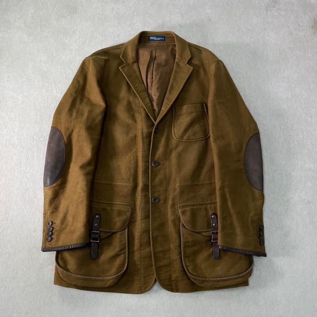 100 폴로랄프로렌 헤비 코튼 헌팅 블레이저 자켓