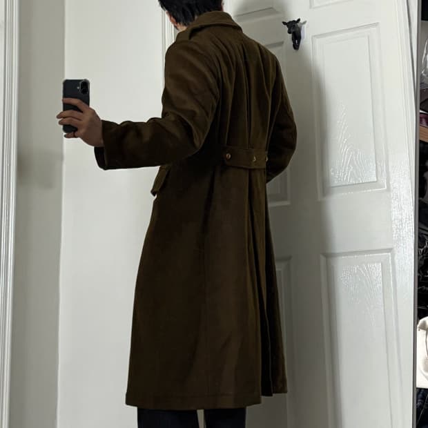 유럽맛 카멜 더블 롱코트