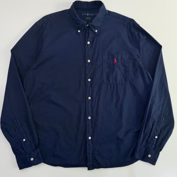 Polo Ralph Lauren 신형 자수 포켓 다크네이비 셔츠 