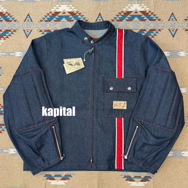 [3][L] 캐피탈 14온즈 데님 토도테레노 모토크로스 자켓 인디고